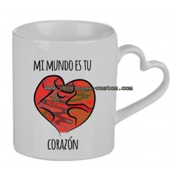 Taza "mi mundo es tu corazón"